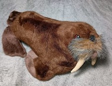 Rare Realistic Vintage Sea World Walrus 14" Plush Stuffed Animal Collectible Toy