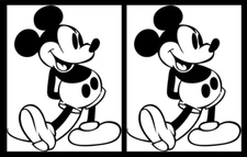 Retro Mickey Mouse Two 5" Black Vinyl Decals Car Window Laptop Tablet Tumbler