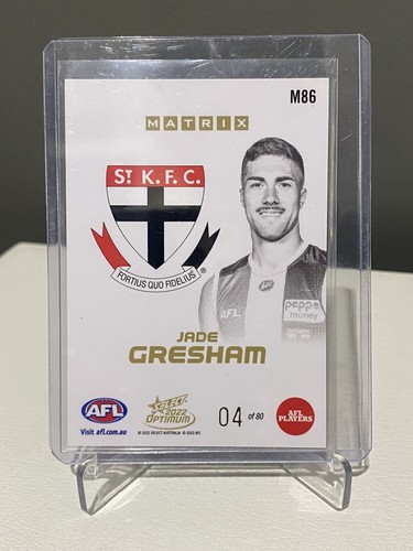 2022 Select Optimum Matrix - ** JN ** Jade Gresham #04/80 St Kilda - Picture 2 of 2