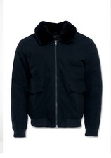 Jordan craig black full zip work jacket with shearling collar