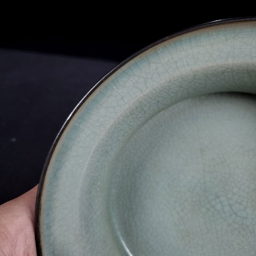 Porcelana ru marca de horno grietas de hielo borde plegable borde plegable de dinastía Song de 7,4 - Imagen 9 de 9