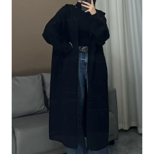 Womens Hooded Long Sweater Jacket Autumn Winter Loose Oversized Knitted Cardigan - Picture 12 of 26