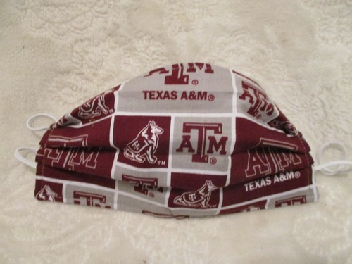 FACE MASKS~Adult Size~Texas A & M Aggies and Patriotic~3 qty. Handmade~NEW - Picture 4 of 6