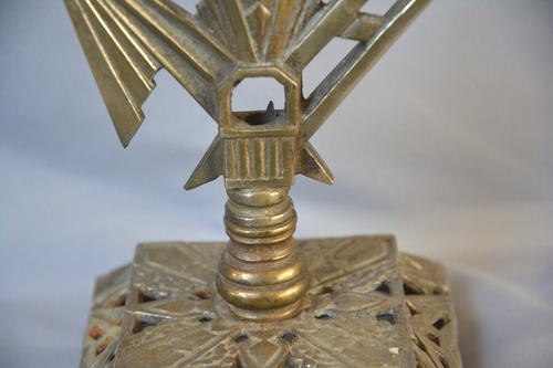 SUPERB ICONIC ANTIQUE ART DECO DESK TABLE LAMP BASE CHROMED - Picture 5 of 13