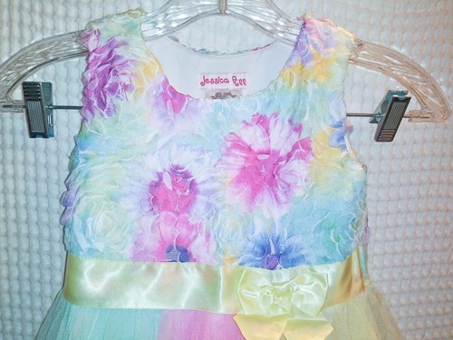 Jessica Ann Sleeveless Dress Girl Size 6 Ribbon Belt Bow Layered Skirt FairyLook - Picture 2 of 4