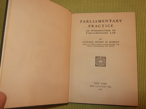 Parliamentary Practice An Introduction to Parliamentary Law First Edition (1921, - Bild 9 von 12