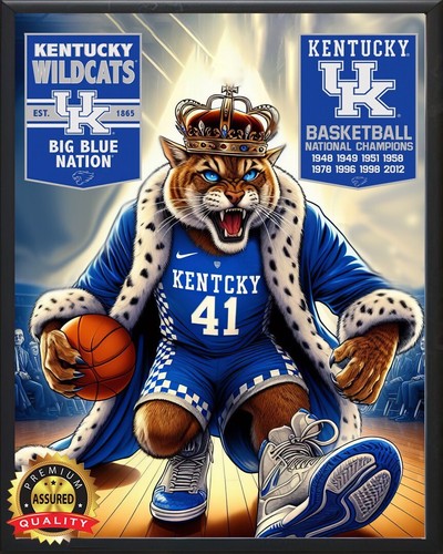 Kentucky Wildcats - Big Blue Nation - Reino Unido - Firmado por artista - Letrero de metal 11 x 14 - Imagen 3 de 4