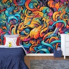 Colorful Funny Graffiti Teenage Wallpaper Mural Removeable Washable Peel & Stick