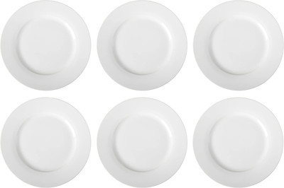 6-Piece White Dinner Plate Set, 10.5 Inches