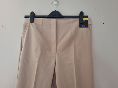 Ladie's Slim Cropped Trousers By M & S, Sand (Beige), Size 16 Regular, BNWT - Picture 2 of 16