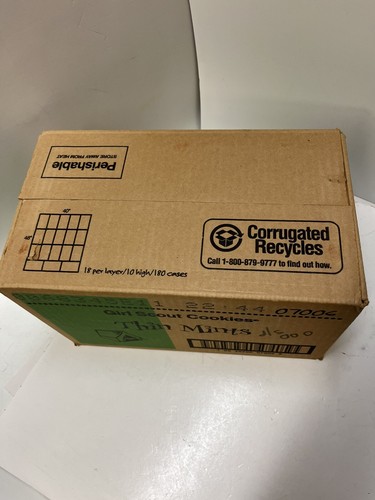 Vintage Girl Scout Cookies Thin Mints Case Cardboard Box Only - Picture 8 of 14