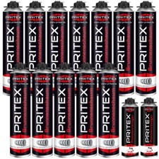 Brunnenschaum Set 12 x 750 ml inkl. 2 Pistolenreiniger Bauschaum Pistolenschaum