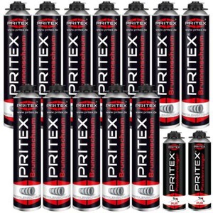 Brunnenschaum mit Pistolenreiniger Bauschaum PRITEX 12x750ml 2x500ml