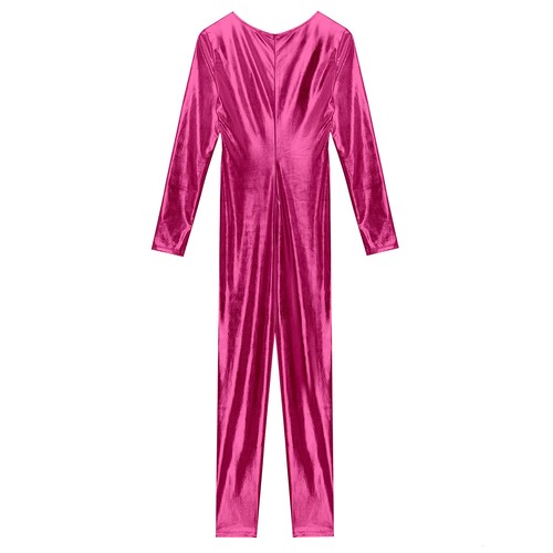 Damen Glanz Metallic Langarm Body Einteiler Jumpsuit Clubwear, Party - Bild 35 von 50