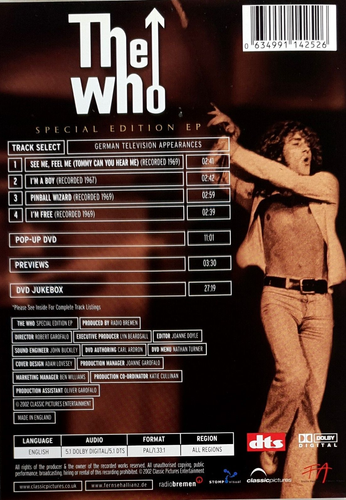 The Who - Edición Especial EP (2002) DVD-Apariciones TV Alemanas 1967 y 1969 - Imagen 2 de 2