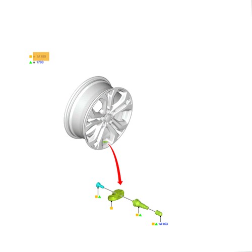 TPMS Sensore Di Pressione Del Pneumatico JX7T-1A180-DA FORD PUMA MK2 ST KUGA II - Foto 3 di 4