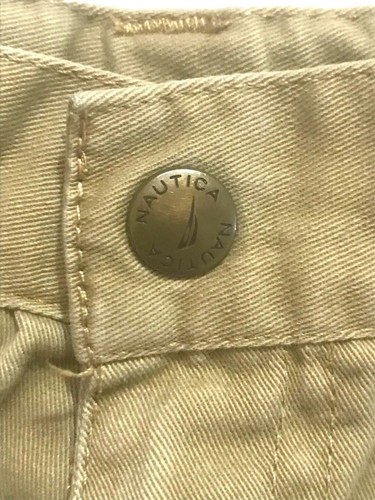 Nautica Size 7 Boys Flat Front Chino Shorts Tan Khaki Beige School EUC - Picture 3 of 5