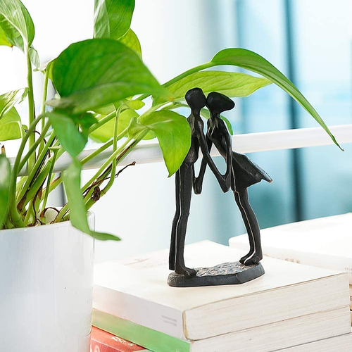 Iron Anniversary Couple Sculpture - Romantic Gifts Her and Him, 6Th Anniversary - Picture 7 of 12