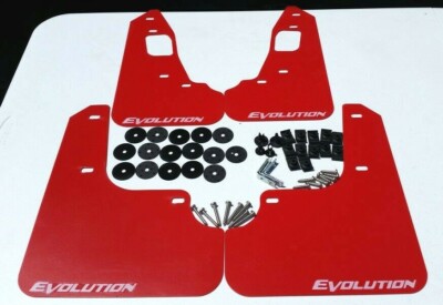 NO HARDWARE StreetRays 08-15 Mitsubishi EVO X Mud Guard Flaps STARTER Set BLUE