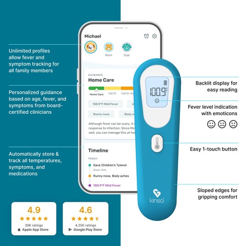 QuickScan berührungsloses intelligentes Stirnthermometer FDA mit App freigegeben, neu ohne Etikett & funktioniert - Bild 12 von 17