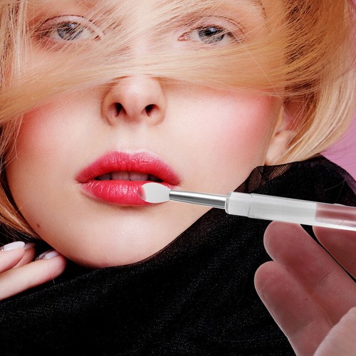 4 Pcs Dust-proof Silicone Lip Brush Travel Eyeshadow with Lid Lipstick
