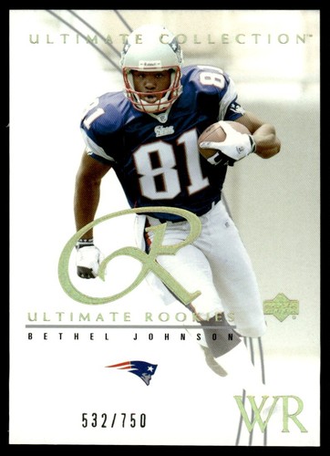 2003 Upper Deck Ultimate Collection Bethel Johnson Rookie 532/750 New England - Picture 1 of 2