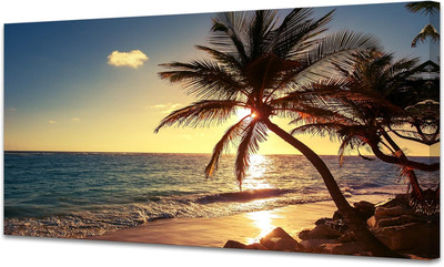 S04962 Wall Art Decor Large Canvas Print Picture Sunset Ocean Beach Waves 1 Pane