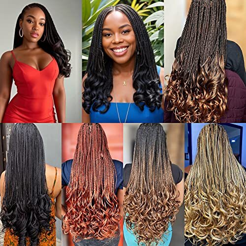 Crochet Hair for Women 10 Inch Crochet Braids Box Braids 10 Inch(Pack of 7) #1B - Picture 7 of 7