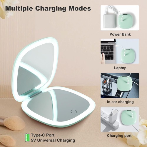 Compact LED Travel Makeup Mirror - 4 Inches 1X/10X Magnification Travel Mirror - Picture 7 of 8