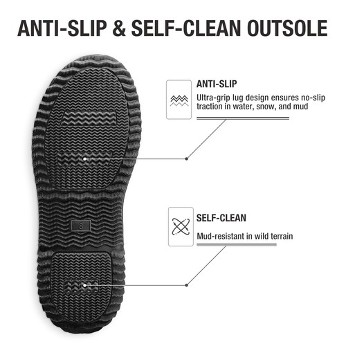 HISEA Women Rain Boots Handle Waterproof Insulated Mud Garden Barn Plush Footbed - Picture 58 of 63
