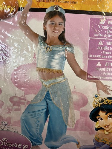 Disney Costume Princess Jasmine Dress Up Child S 4-6x Aladdin Halloween  - Picture 3 of 7