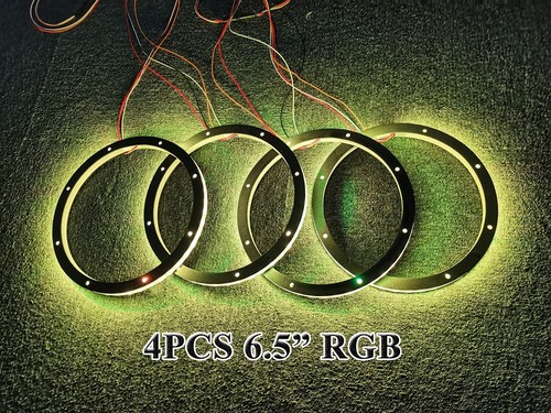 4PCS 6.5in RGB White LED Speaker Ring for Car Truck Marine LED Speaker Subwoofer - Picture 6 of 15