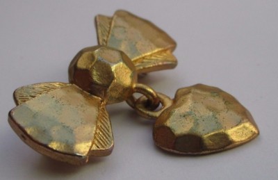 Broche Vintage Cœur Nœud En Métal Doré - Signée Auriège Paris - Occasion De Qualité