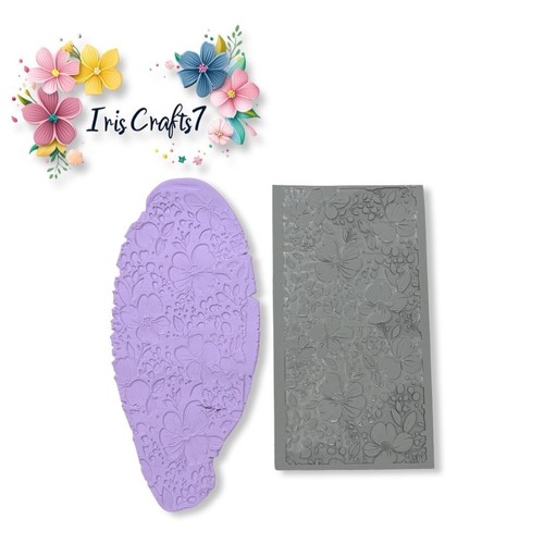 Floral 2 polymer clay rubber texture mat - Silver Clay Tools - Picture 3 of 5