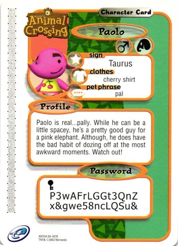 2002 Nintendo GameCube Animal Crossing e-Reader Karten PICK YOUR CARD - SERIES 1 - Bild 26 von 98