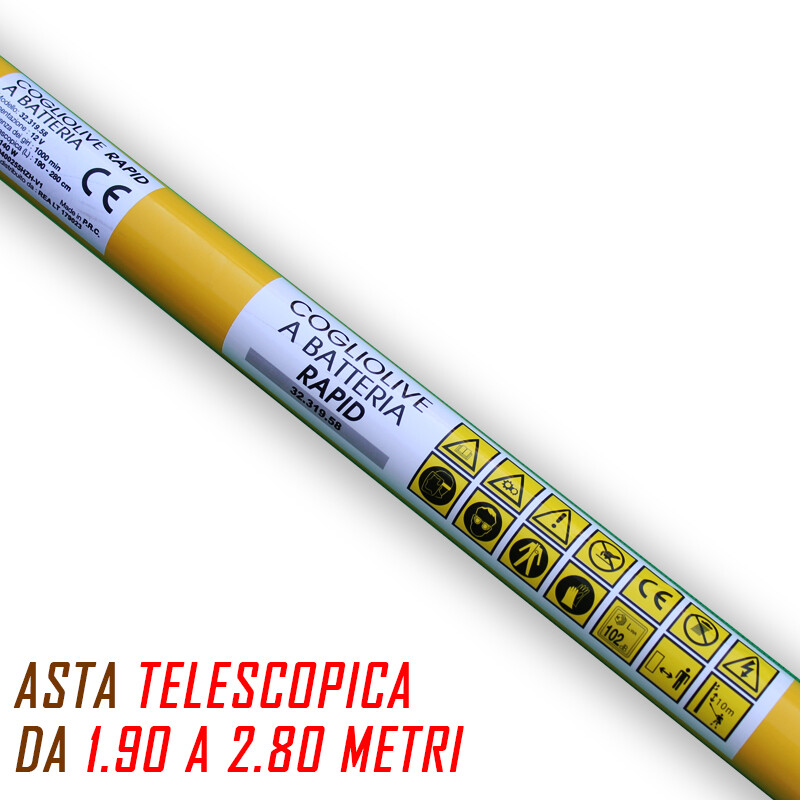 SCUOTIOLIVE ABBACCHIATORE OLIVE A BATTERIA 12V 140W ASTA TELESCOPICA, Tooltek