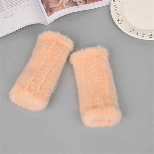 Winter Frauen Echt Gestrickte Nerz Fingerlose Handschuhe Keyboard Mittens - Foto 52 di 52