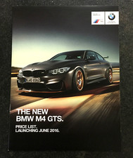 BMW M4 GTS Coupe Sales Brochure And Price List Brochure Book F82 2016 Lloyd
