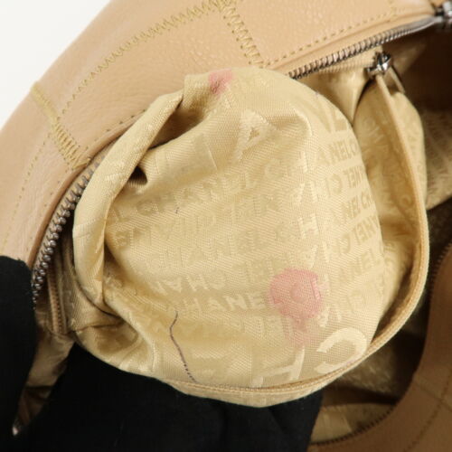 Authentische Chanel Boston-Tasche Schokoriegel Kaviarleder beige A24184 gebraucht kostenloser Versand - Bild 21 von 23
