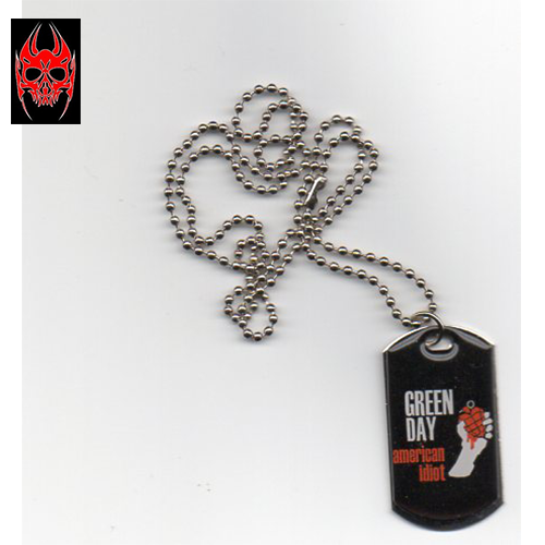Collana con ciondolo in acciaio piastrina militare GREEN DAY AMERICAN IDIOT
