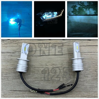 H3 8000K Ice Blue Super Bright 35W CSP LED light Bulbs Conversion Kit Fog Light