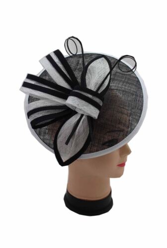 Large Flower Feather Hair Hat Fascinator Headband Clip Wedding Royal Ascot Race - Picture 7 of 11