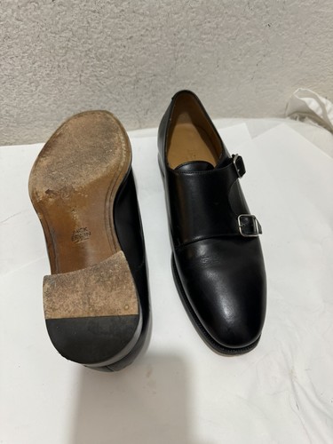 Jack Erwin Black Leather Double Strap Buckle Monk Dress Shoes Mens Size 7.5 - Picture 8 of 15