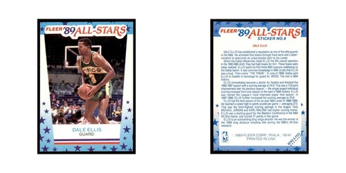 1989 Fleer Dale Ellis Basketball Cards #8 - Picture 3 of 3