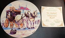 Wedgwood Danbury Mint Equestrian Working Horses ' To Market ' Plate with Cert