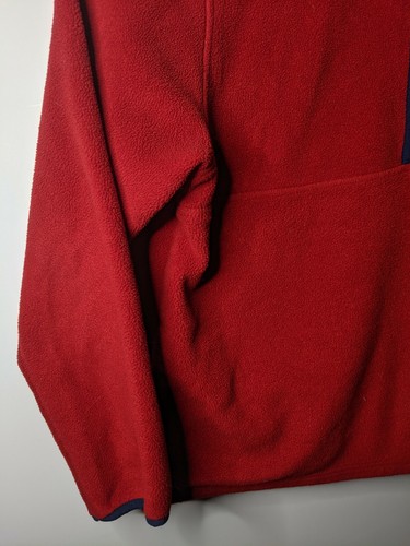 LL BEAN - Vtg Red Snap-up Fleece Pullover Henley Jacket, Women's LARGE Regular - Picture 2 of 6