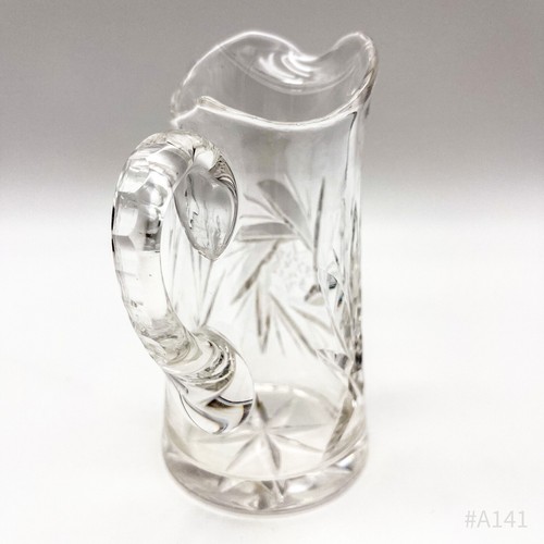 Vintage Krug mit Henkel aus Glas, geschliffen Handarbeit | 12 cm Höhe Vintage - Bild 7 von 9