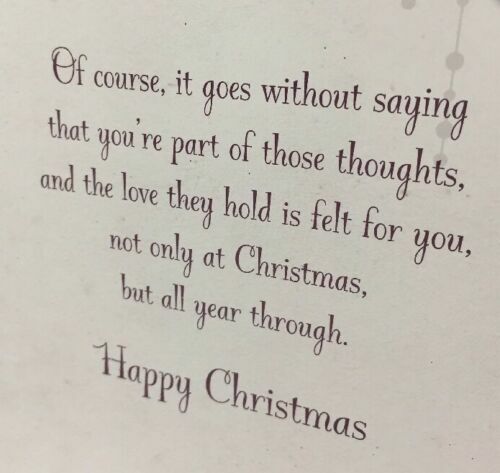 Christmas Card Traditional Brother Sister Mum Dad Xmas Greeting Cards -in-Law - Picture 78 of 182