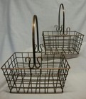 Rectangular Metal Wire Baskets Set of 2 Organizer Holder Rustic Country Style