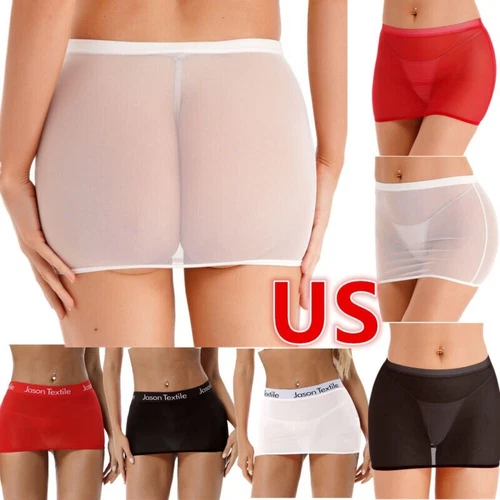 Women's Mesh Sheer Sexy Mini Skirts See-through Micro Pencil Bodycon Skirt